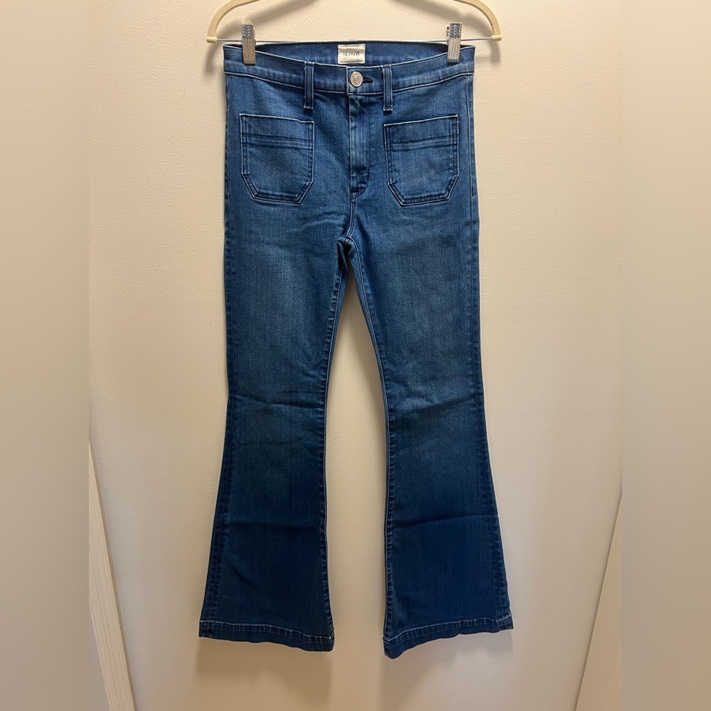 HUDSON Women's Blue Flared Jeans Taylor High Waist Flare